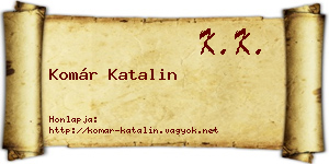 Komár Katalin névjegykártya