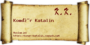 Komár Katalin névjegykártya